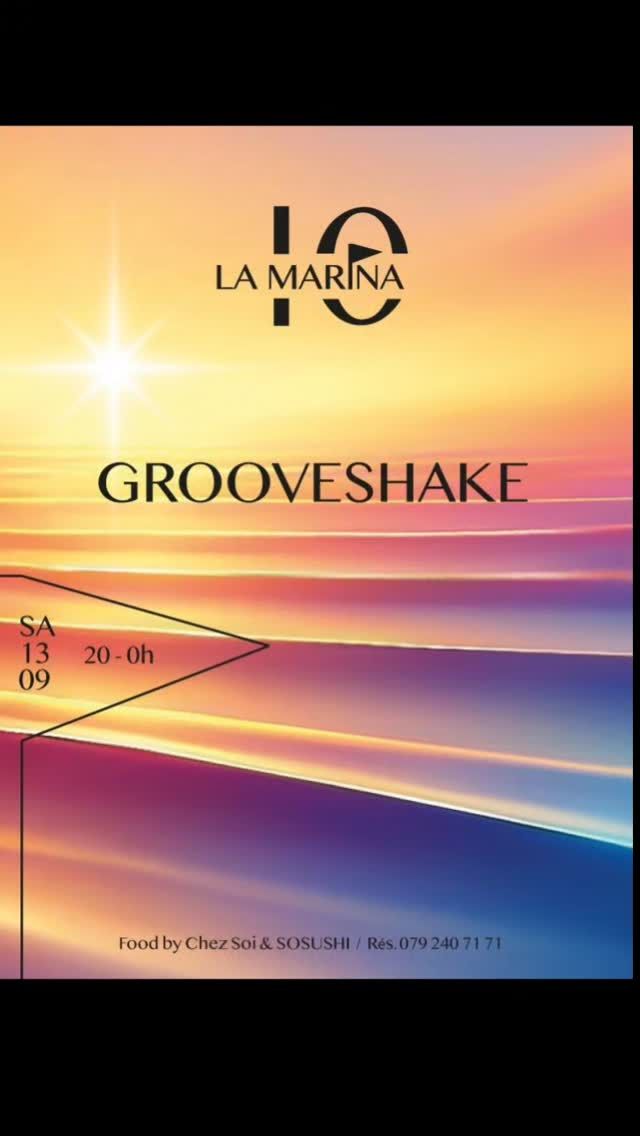 La 10ème saison touche déjà à sa fin !
Avant dernier week-end de fête à LA MARINA
🎚🎛🎧 Samedi, c'est notre cher GROOVESHAKE qui vient vous faire danser jusqu'à minuit 🔊🎵🎶
Météo incertaine, réservez vite votre table à l'abris !