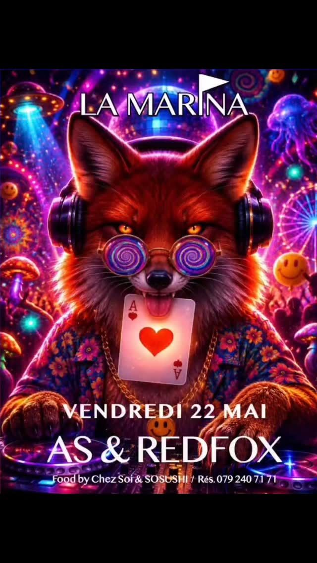 ❤️🦊 On ne vous présente plus le duo titanesque que forment As & Red Fox !
Il reviennent ce Vendredi 22 Mai faire vibrer La Marina avec leurs sets pointus autant avant gardistes qu'intemporels. Ils entraînent tout le monde, impossible d'y résister.
😎 Les Saints de glace sont passés, la météo va nous régaler, alors pensez à réserver !!