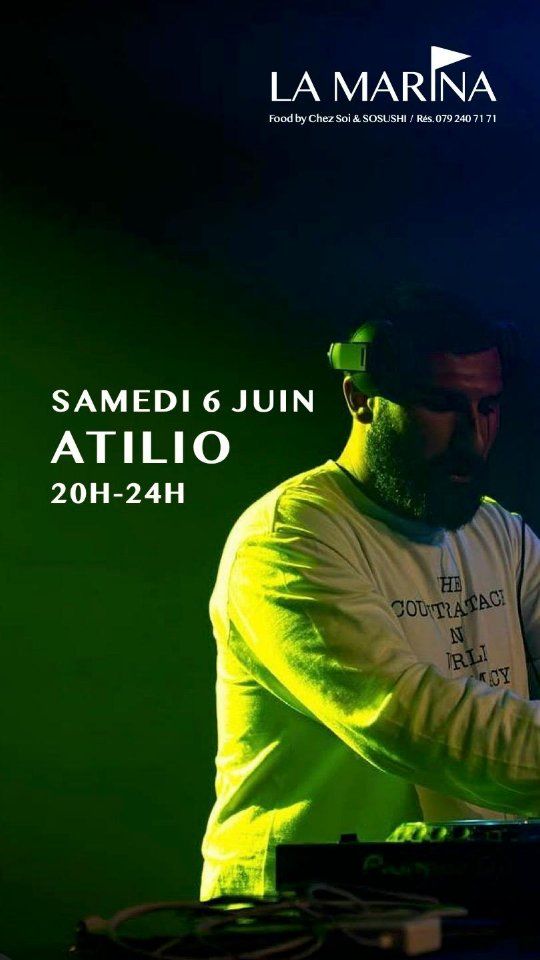 Ce Samedi 6 Juin, c'est @djatilio que nous accueillons de nouveau à LA MARINA 😃
Ce passionné de musique électronique, puise son énergie dans les rythmes Afro House, les sonorités mélodiques et les beats percutants.
Chacun de ses sets est construit pour faire vibrer son public. D'une pool party à un night club, en passant par des bars, évents et festivals, il créer une connexion qui fait danser toutes les générations 🤩