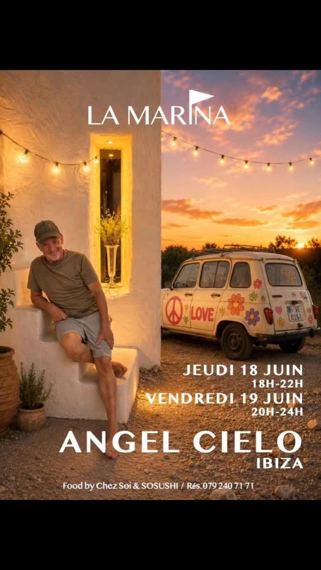 🤩 @angelcielo ce Dj emblématique d'Ibiza a commencé à mixer à Lausanne dans années 70's avant d'aller s'installer sur l'île blanche.
🎧 Il en est devenu une figure incontournable grâce à ses résidences au Sunset Bar, au Café del Mar et au restaurant-club El Ayoun, ainsi que ces passages dans des clubs mythiques tels que le Pacha et le Space.
🎛 Ses productions s'inscrivent majoritairement dans les genres House, Deep House et Lounge / Chill-out. Il a par ailleurs collaboré avec des médias Suisses en signant des mixs exclusifs pour Couleur 3 (rts).
🕺 Ils vous fait danser depuis quelques années lors du désormais traditionnel "week-end Ibiza" et nous revient à cette occasion, ces JEUDI 18 et VENDREDI 19 JUIN !
⚽️ Et à 21h Jeudi, ne ratez pas le match Suisse Bosnie diffusé sur nos écrans 🇨🇭🤗