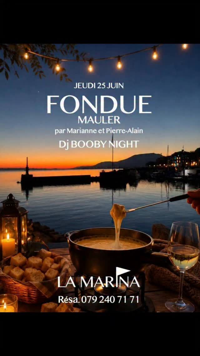 🫕 Ce Jeudi ce sera déjà la 7ème Soirée Fondue sur les 10 programmées cette saison ! Ne la ratez pas, la prochaine ne sera que mi Août !! 😎
🚩 Il reste 3 tables disponibles :
• 1 table pour 8
• 1 table pour 6
• 1 table pour 4
Encore une fois Marianne et Pierre-Alain viennent avec leur brigade nous régaler de leur spécialité au Mauler. 🍾
🎧 Et c'est @booby_night_dj qui nous fera l'honneur d'ambiancer le tout à sa façon 🥳