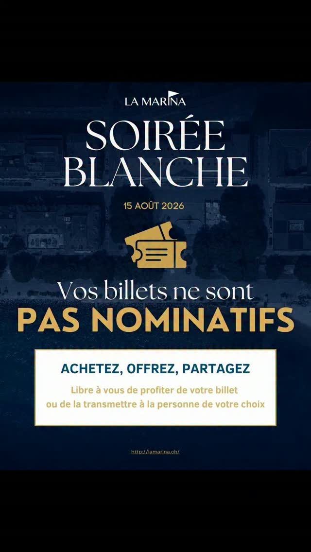 ⚠️ Le nom de l'acheteur des billets n'a aucune importance et ne sera pas pris en considération à l'entrée. Tous vos billets peuvent être transmis à une tierce personne. 💝 Vous pouvez donc les offrir sans retenue !

• Tous les billets donnent un accès aux mêmes prestations ✨️
• Tous les billets sont valables pour une entrée impérative entre 18h et 20h30 🕣
• Tous les billets sont utilisables exclusivement par des personnes majeures (18 ans révolus au 15 août 2026) 🔞
• Dress code : BLANC 🤍