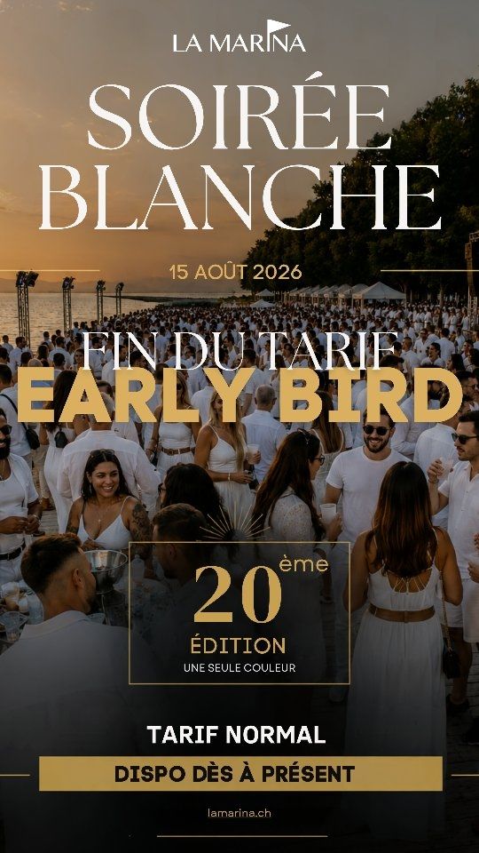 🚨 les billets EARLY BIRDS sont SOLD OUT en 6 jours seulement !!! 🤪
⚠️ ouverture du tarif Standard dès maintenant :
ATTENTION le nombre de billets disponibles est limité 👀 
➡️ www.lamarina.ch ⬅️ c'est à vous ! 🙌